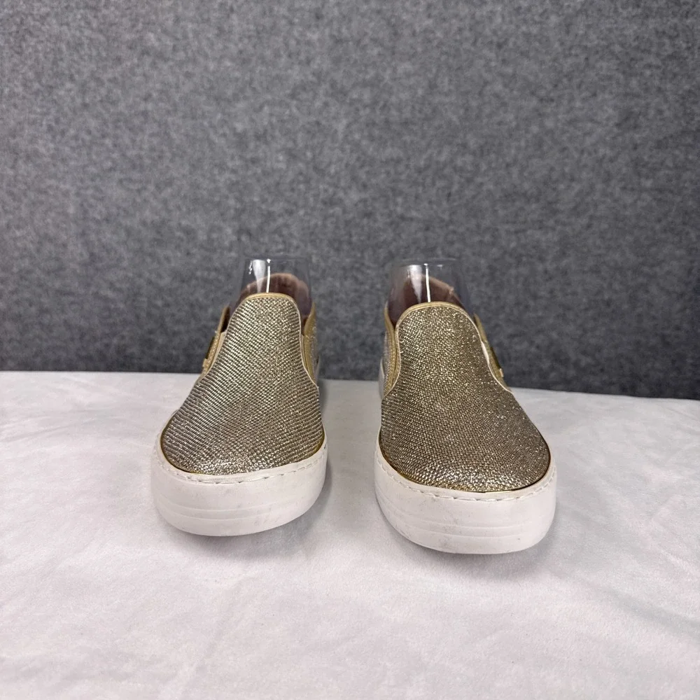 G by GUESS Sneakers GGGREDDA-T Size 10M Gold Glitter Metallic Slip On Shoes